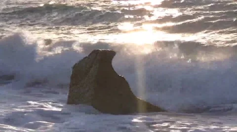 Stone in sea Stock Footage 46093311