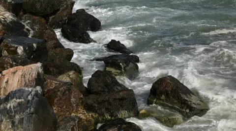 Stone seashore Stock Footage 24661116