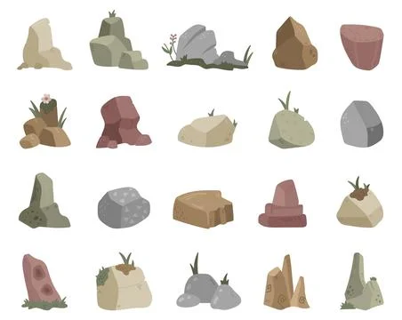 Stone set in scandinavian style Stock Illustration