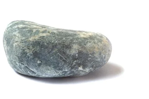 Stone with shadow isolated on white background. beautiful sea pebbles Foto stock