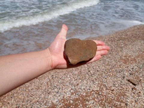 Stone in the shape of a heart Stock Photos