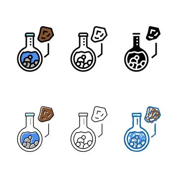 Stone simplified analysis color icon vector Stock Illustration