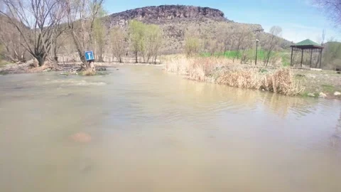 Stone skipping, River Stock-Footage 238070777