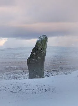Stone in the snow Stock Photos
