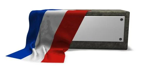 Stone socket with blank sign and flag of schleswig-holstein - 3d rendering Stock Illustration