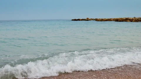 A stone spit on Balearic seashore. Stock Footage 274219957
