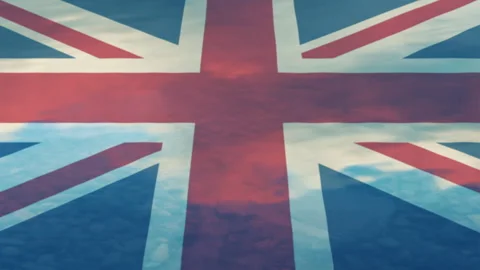 Stone Splashes British Flag Reflection Stock Footage 249014164
