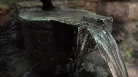 Stone spring in the forest with crystal clear water and natural sound Stock-Footage 344603212