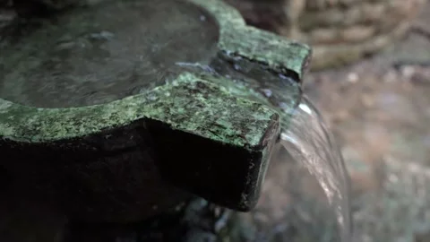 Stone spring in the forest with crystal clear water and natural sound Stock-Footage 344603233