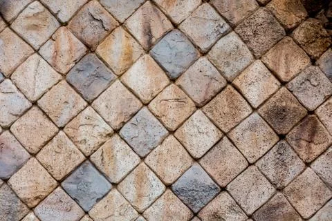 Stone Square brick block wall for texture background Stock Photos