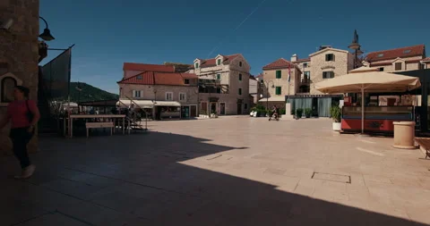 Stone Square in Primosten Old Town 스톡 동영상 336933130