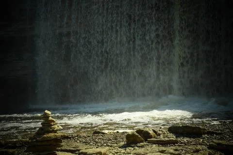 Stone Stack by Jägala Waterfall Stock Photos