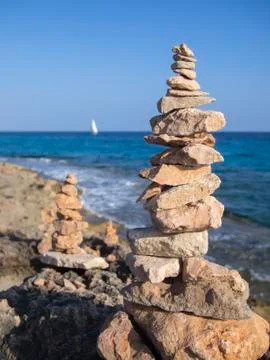 Stone stacks Stock-Fotos