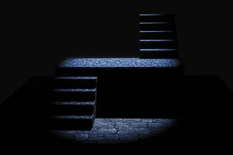 Stone staircase at night Ilustración de archivo