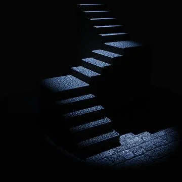 Stone staircase at night Stock Illustration