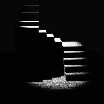 Stone staircase at night Stock Illustration