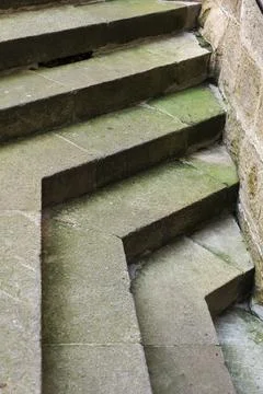 Stone staircase steps of irregular shape Foto stock