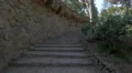 Stone stairs and walls in the garden of Park Guell, Barcelona 4k or 4k+ Resolution