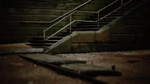 Stone stairs on the beach Stock Footage 133851166