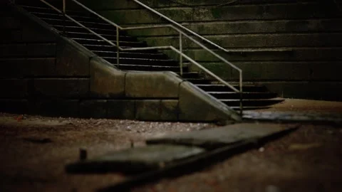 Stone stairs on the beach Stock Footage 135920697