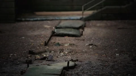 Stone stairs on the beach Stock Footage 140676247