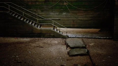 Stone stairs on the beach Stock Footage 141678600