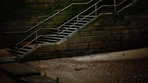 Stone stairs on the beach Stock Footage 142540169