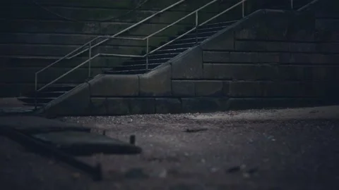 Stone stairs on the beach Stock Footage 142714146
