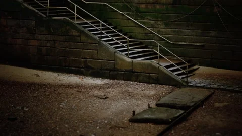 Stone stairs on the beach Vídeo Stock 145191281