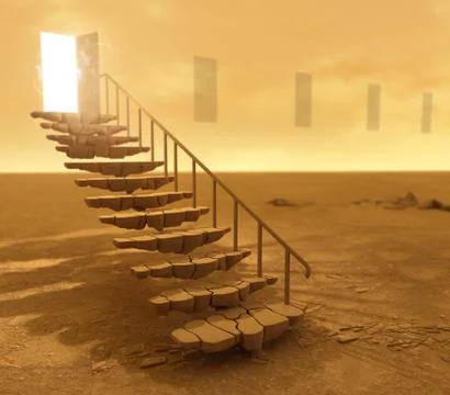 Stone stairs in the desert Stock Illustration