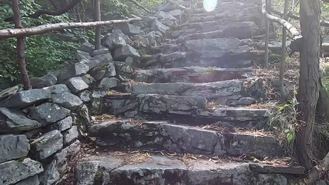 Up stone stairs Stock Footage 118366648