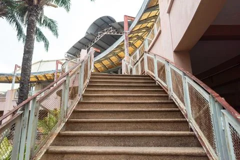 Stone stairs that look solid in the place Stock Photos