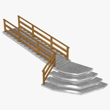Stone stairs on white background.3D Rendering Stock Illustration
