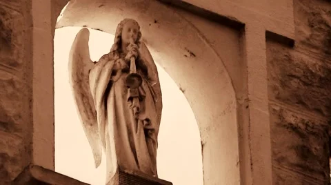Stone statue of angel with wings Stock-Footage 45529728