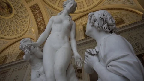 Stone statue in a beautiful room Stock Footage 108305482