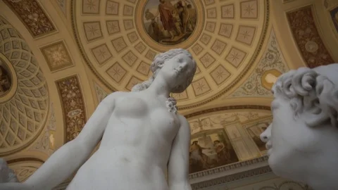 Stone statue in a beautiful room Stock Footage 108305486