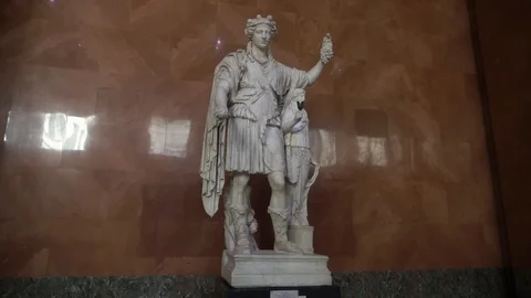 Stone statue in a beautiful room Stock Footage 108305564