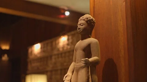 Stone statue exposed in the interior Stock Footage 49408183