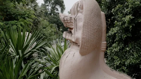 Stone statue outside temple located in Cambodia Video stock 88169014