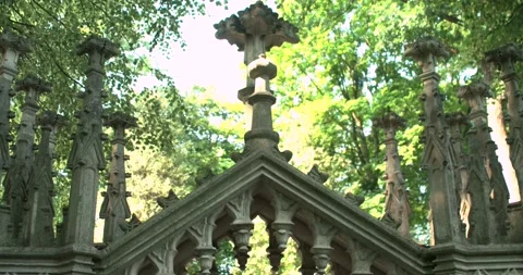 Stone statue of a priest lying in the Lviv cemetery. Old cemetery. Stock Footage 130915982