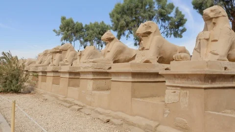 Stone Statue of a Ram Video stock 127838689