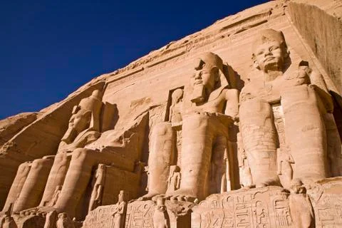 Stone statues in egypt Stock Photos