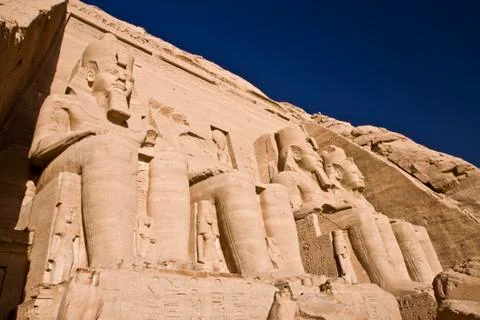 Stone statues in egypt Stock Photos