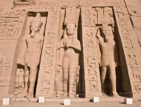 Stone statues in egypt Stock Photos