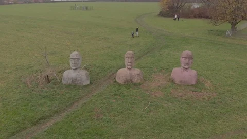 Stone statues in Maribor Video stock 120238019