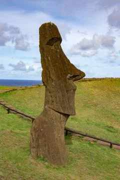 Stone statues Moai on Easter Island Rapa Nui Stock Photos