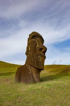 Stone statues Moai on Easter Island Rapa Nui Stock Photos