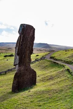 Stone statues Moai on Easter Island Rapa Nui Stock Photos