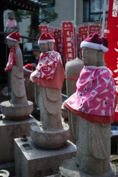 Stone statues in a temple Stock Photos