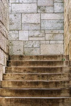 Stone step of stairs. Stock Photos